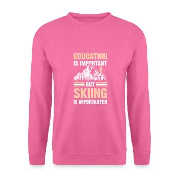Ski Ski Education - Sweat-shirt Unisexe - rose - Devant