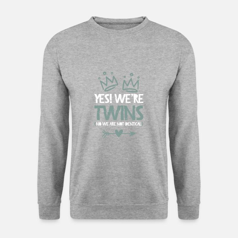 zwillinge twins krone - Unisex Pullover - Weißgrau meliert