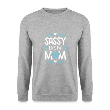 Bébé maman maman - Sweat-shirt Unisexe - gris chiné - Devant - Alina (178cm) & Michal (187cm)