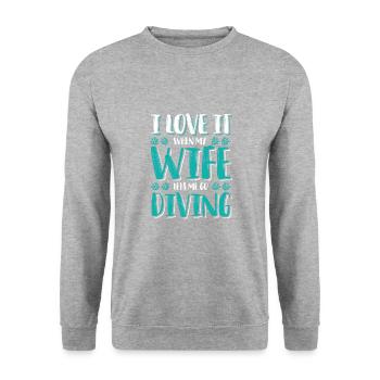 amour femme plongée - Sweat-shirt Unisexe - gris chiné - Devant - Alina (178cm) & Michal (187cm)
