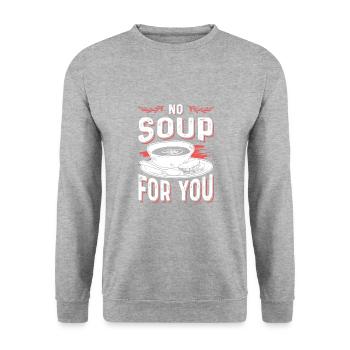 suppe lecker - Unisex Pullover - Weißgrau meliert - Vorne - Alina (178cm) & Michal (187cm)