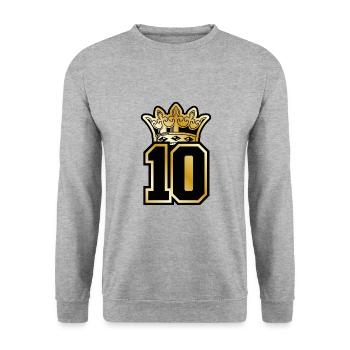 10 number crown gold - Unisex Sweatshirt - salt & pepper - Front - Alina (178cm) & Michal (187cm)