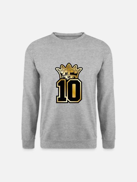10 zahl krone gold - Unisex Pullover - Weißgrau meliert