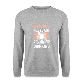 boire autour drummer - Sweat-shirt Unisexe - gris chiné - Devant - Alina (178cm) & Michal (187cm)