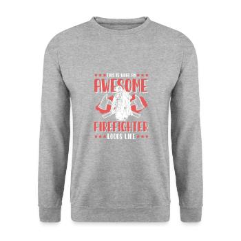 Fire brigade awesome - Unisex Sweatshirt - salt & pepper - Front - Alina (178cm) & Michal (187cm)