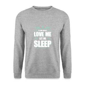 sleep love sleeping - Unisex Sweatshirt - salt & pepper - Front - Alina (178cm) & Michal (187cm)
