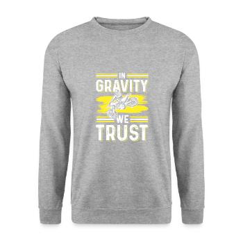 gravity dirtbike motocross - Unisex Sweatshirt - salt & pepper - Front - Alina (178cm) & Michal (187cm)