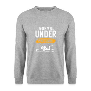 spruch tauchen - Unisex Pullover - Weißgrau meliert - Vorne - Alina (178cm) & Michal (187cm)