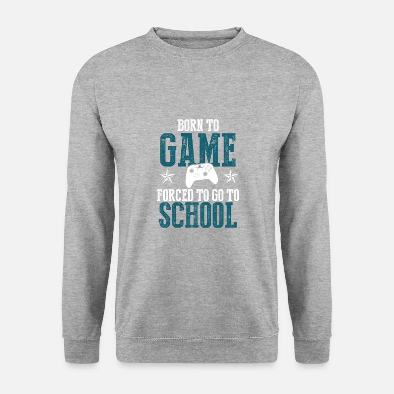 schule gamer - Unisex Pullover - Weißgrau meliert