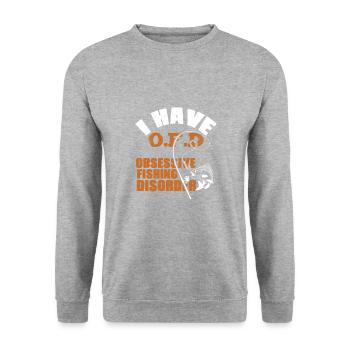 Pêche pêche - Sweat-shirt Unisexe - gris chiné - Devant - Alina (178cm) & Michal (187cm)