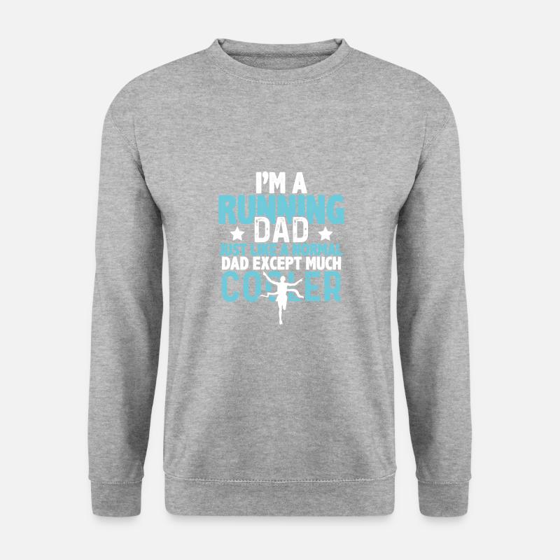 running dad papa - Unisex Pullover - Weißgrau meliert