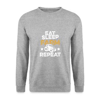 eat sleep farm repeat - Sweat-shirt Unisexe - gris chiné - Devant - Alina (178cm) & Michal (187cm)