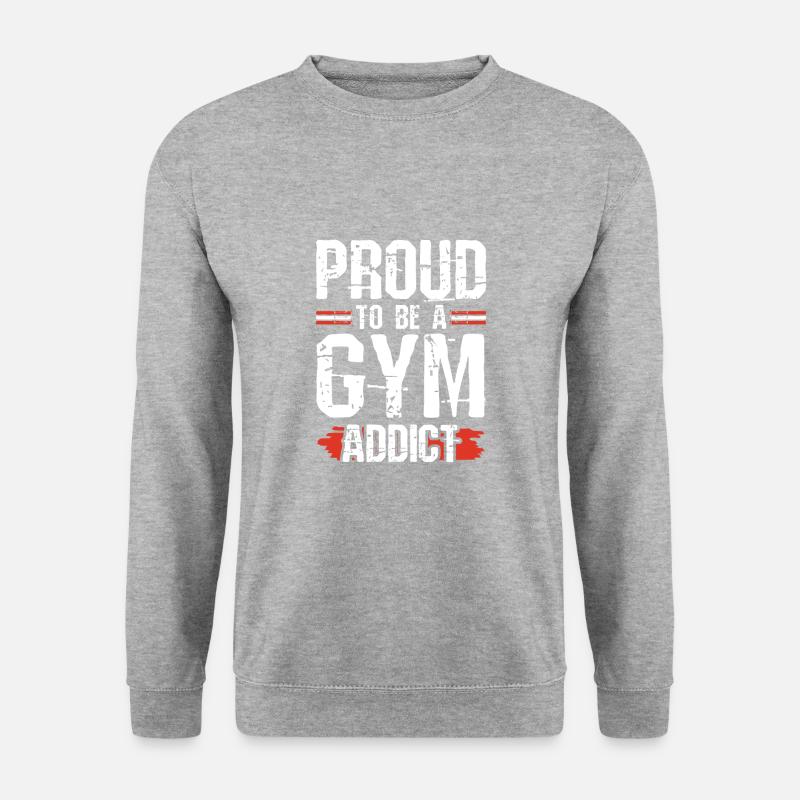 gym fitness - Unisex Pullover - Weißgrau meliert