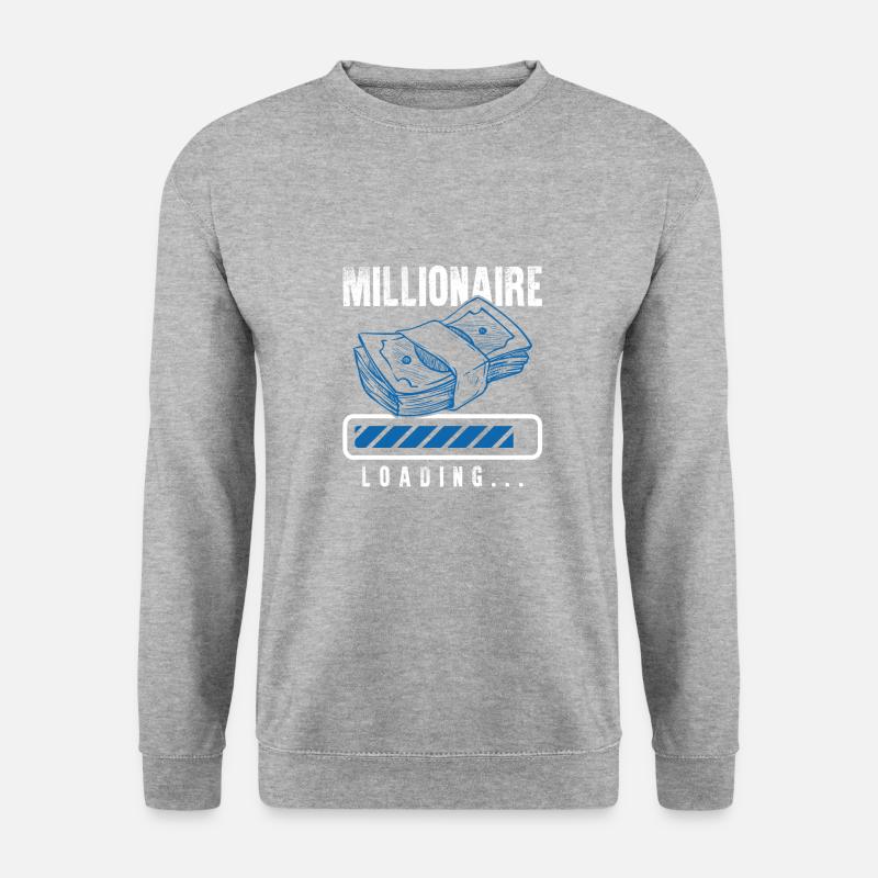 millionär loading - Unisex Pullover - Weißgrau meliert