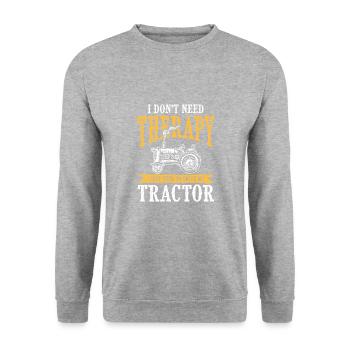 tractor therapy farm - Unisex Sweatshirt - salt & pepper - Front - Alina (178cm) & Michal (187cm)