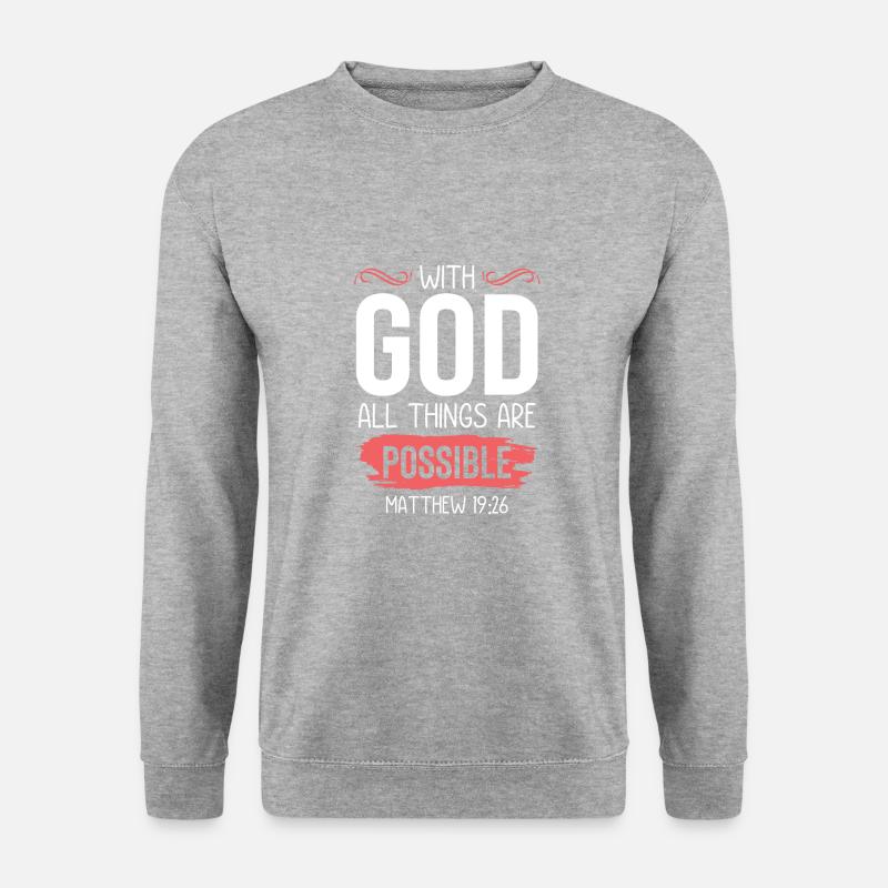 gott bibel - Unisex Pullover - Weißgrau meliert