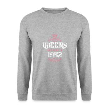 born in 1952 - Unisex Sweatshirt - salt & pepper - Front - Alina (178cm) & Michal (187cm)