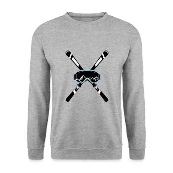 Ski et lunettes de montagne, ski - Sweat-shirt Unisexe - gris chiné - Devant - Alina (178cm) & Michal (187cm)