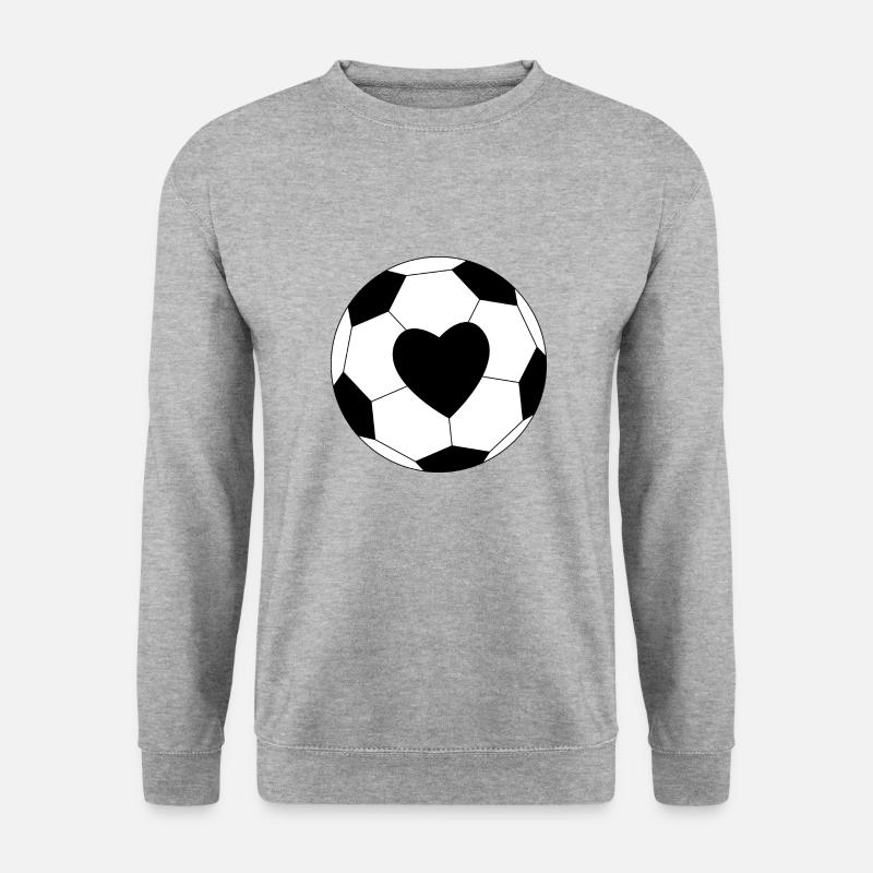 Fußball mit Herz - Unisex Pullover - Weißgrau meliert