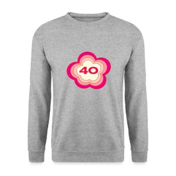 ALLES GUTE ZUM GEBURTSTAG. ALLES GUTE ZUM GEBURTSTAG. JAHRESTAG. - Unisex Pullover - Weißgrau meliert - Vorne - Alina (178cm) & Michal (187cm)