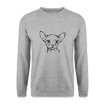 CHIHUAHUA chien chiens Wilsigns - Sweat-shirt Unisexe - gris chiné - Devant - Alina (178cm) & Michal (187cm)