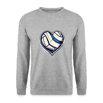 Volleyball Heart Beach Volleyball Love for Fans - Unisex Sweatshirt - salt & pepper - Front - Alina (178cm) & Michal (187cm)