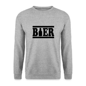 Beer beer bottle alcohol - Unisex Sweatshirt - salt & pepper - Front - Alina (178cm) & Michal (187cm)