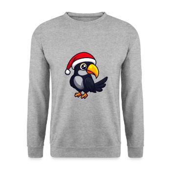 Tukan Vogel Weihnachten Niedlich - Unisex Pullover - Weißgrau meliert - Vorne - Alina (178cm) & Michal (187cm)