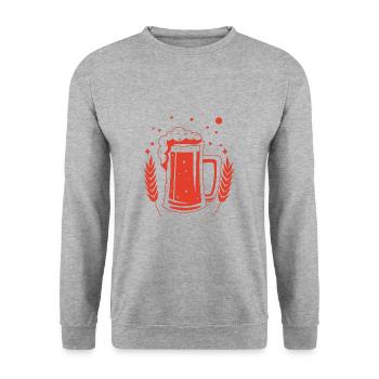 Beer - Beer Mug - Party - Beer Tent - Folk Festival - Unisex Sweatshirt - salt & pepper - Front - Alina (178cm) & Michal (187cm)