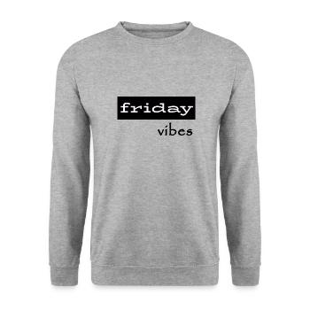Friday Vibes - Unisex Pullover - Weißgrau meliert - Vorne - Alina (178cm) & Michal (187cm)
