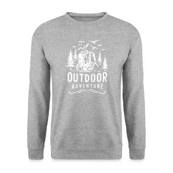 outdoor adventure - Unisex Sweatshirt - salt & pepper - Front - Alina (178cm) & Michal (187cm)
