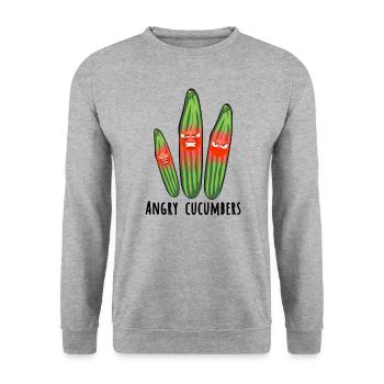 Angry cucumbers,cucumber,angry,comic - Unisex Sweatshirt - salt & pepper - Front - Alina (178cm) & Michal (187cm)