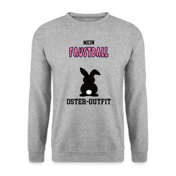 Faustball Spielerin Faustballerin Oster Geschenk - Unisex Pullover - Weißgrau meliert - Vorne - Alina (178cm) & Michal (187cm)