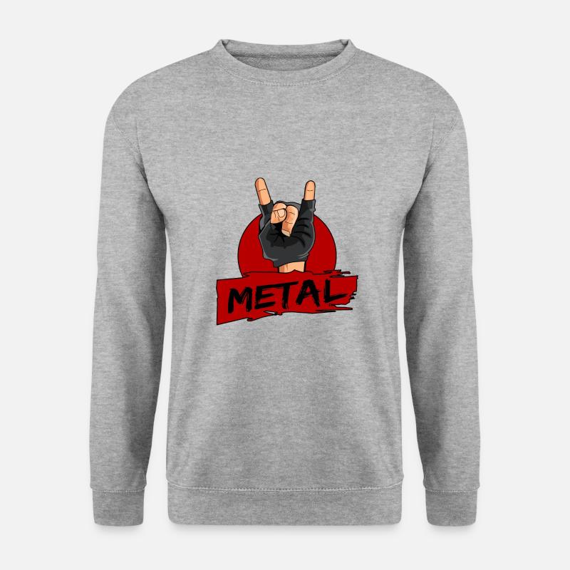 Heavy Metal Hand Geschenk - Unisex Pullover - Weißgrau meliert