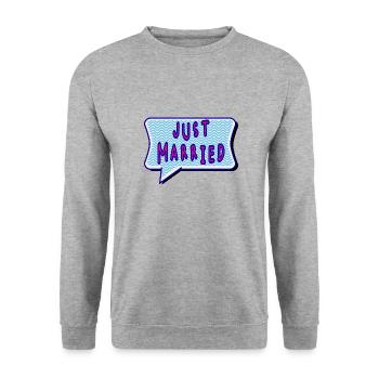SAINT VALENTINE. bachelorette party. I LOVE YOU. I LOVE YOU. LOVE - Unisex Sweatshirt - salt & pepper - Front - Alina (178cm) & Michal (187cm)