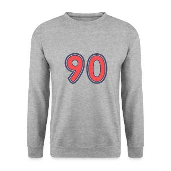 90. 90 YEARS. 90TH ANNIVERSARY. 90TH ANNIVERSARY. - Unisex Sweatshirt - salt & pepper - Front - Alina (178cm) & Michal (187cm)