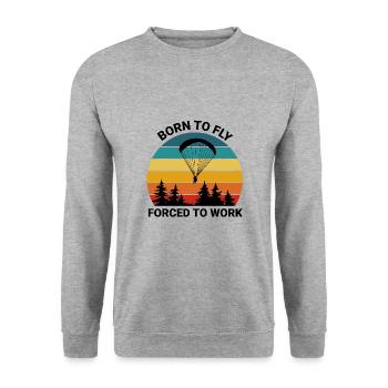 Paragliding Paragliding Parachute Gift - Unisex Sweatshirt - salt & pepper - Front - Alina (178cm) & Michal (187cm)