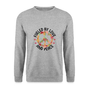 Hippie - Unisex Pullover - Weißgrau meliert - Vorne - Alina (178cm) & Michal (187cm)
