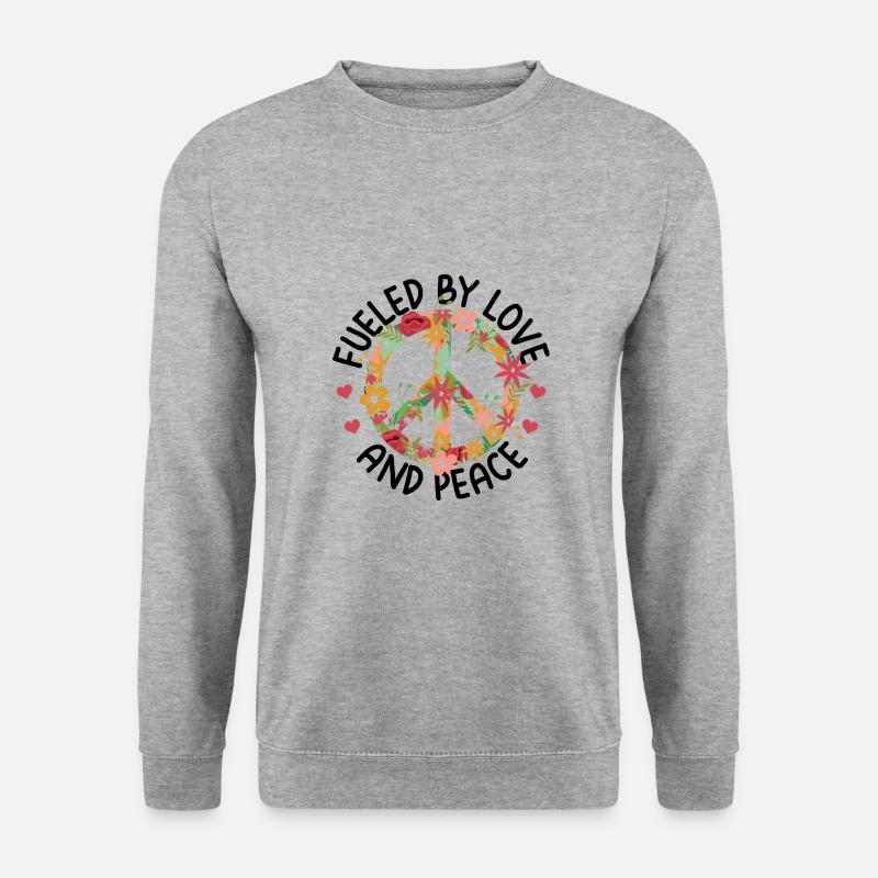 Hippie - Unisex Pullover - Weißgrau meliert