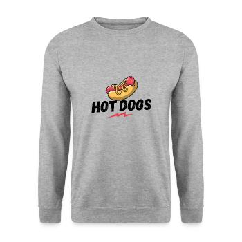 Hot dogs, sausages. Wiener - Unisex Sweatshirt - salt & pepper - Front - Alina (178cm) & Michal (187cm)