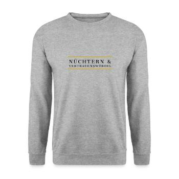 Nüchtern und vertrauenswürdig - Unisex Pullover - Weißgrau meliert - Vorne - Alina (178cm) & Michal (187cm)