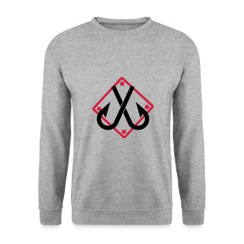 Fischer - Fischerei - Unisex Pullover - Weißgrau meliert - Vorne - Alina (178cm) & Michal (187cm)