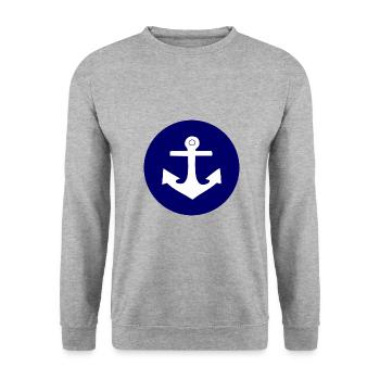 Anker Norddeutschland Seemann Matrose Kapitän - Unisex Pullover - Weißgrau meliert - Vorne - Alina (178cm) & Michal (187cm)
