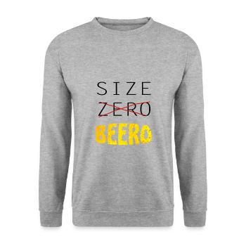 Saufen Spruch Geschenk Party Bier - Unisex Pullover - Weißgrau meliert - Vorne - Alina (178cm) & Michal (187cm)