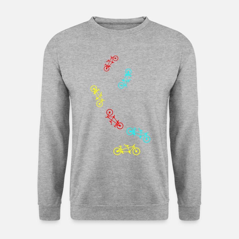 Fahrrad tandem - Unisex Pullover - Weißgrau meliert