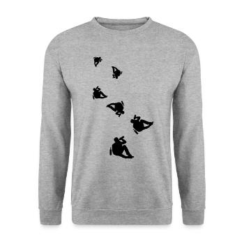 Drinking alcohol man - Unisex Sweatshirt - salt & pepper - Front - Alina (178cm) & Michal (187cm)