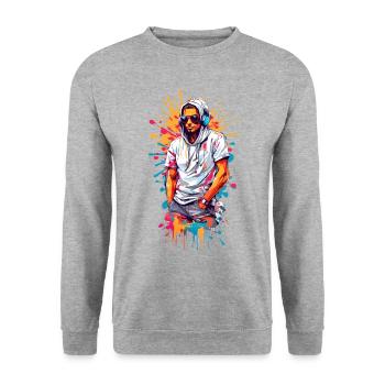 Hipsters cool - Sweat-shirt Unisexe - gris chiné - Devant - Alina (178cm) & Michal (187cm)