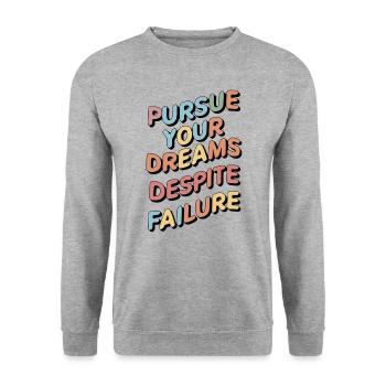 POURSUIVEZ VOS RÊVES MALGRÉ L’ÉCHEC, - Sweat-shirt Unisexe - gris chiné - Devant - Alina (178cm) & Michal (187cm)