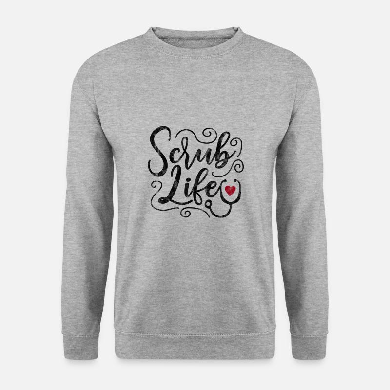 Scrub Life.png.png - Unisex Pullover - Weißgrau meliert