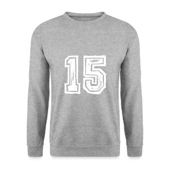 15 nombre de maillots - Sweat-shirt Unisexe - gris chiné - Devant - Alina (178cm) & Michal (187cm)